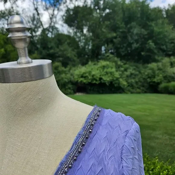 Komarov Beaded V-Neck Charmeuse Maxi Dress - Picture 4 of 10